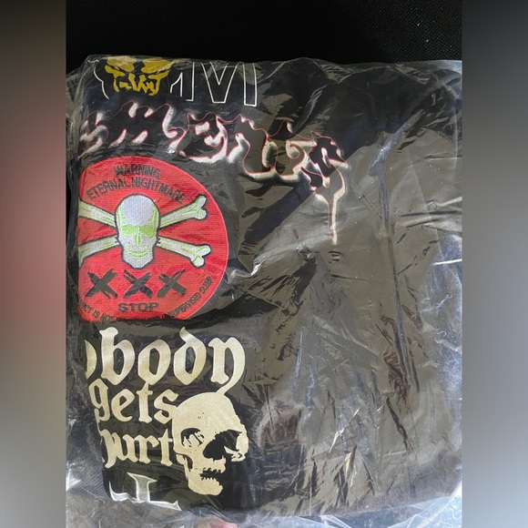 NEW Medium VETEMENTS BLACK graphic metal patch sweatpants joggers - Picture 3 of 14